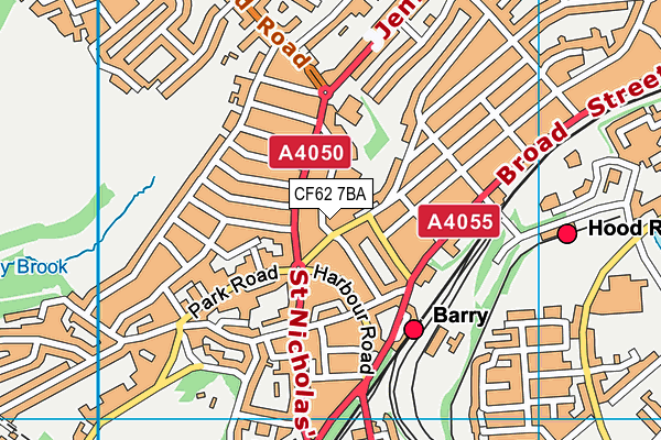 CF62 7BA map - OS VectorMap District (Ordnance Survey)