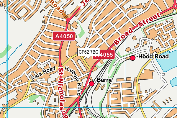 CF62 7BG map - OS VectorMap District (Ordnance Survey)