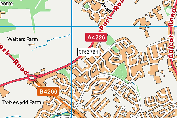 CF62 7BH map - OS VectorMap District (Ordnance Survey)