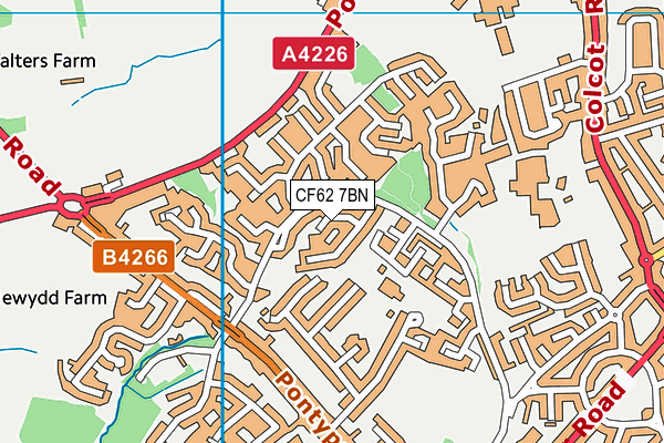 CF62 7BN map - OS VectorMap District (Ordnance Survey)