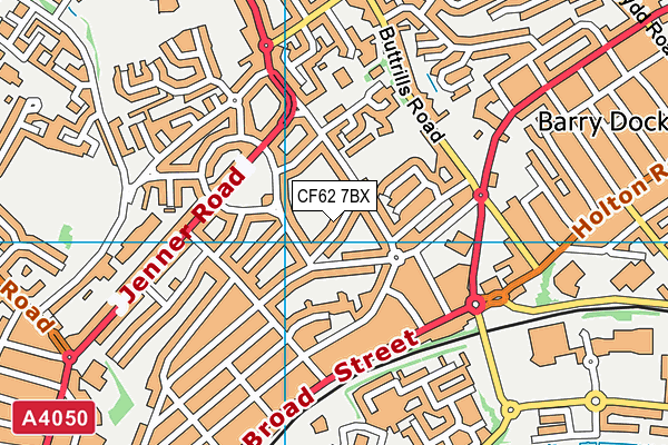 CF62 7BX map - OS VectorMap District (Ordnance Survey)