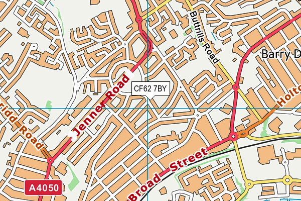 CF62 7BY map - OS VectorMap District (Ordnance Survey)