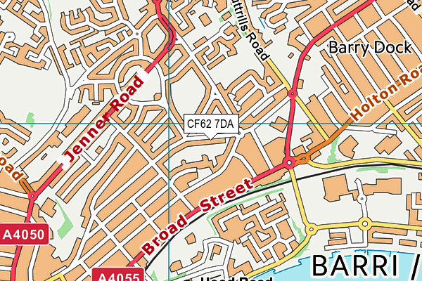 CF62 7DA map - OS VectorMap District (Ordnance Survey)