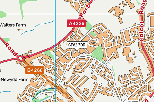 CF62 7DR map - OS VectorMap District (Ordnance Survey)