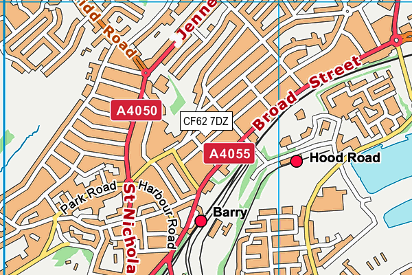 CF62 7DZ map - OS VectorMap District (Ordnance Survey)