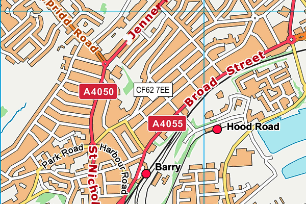 CF62 7EE map - OS VectorMap District (Ordnance Survey)