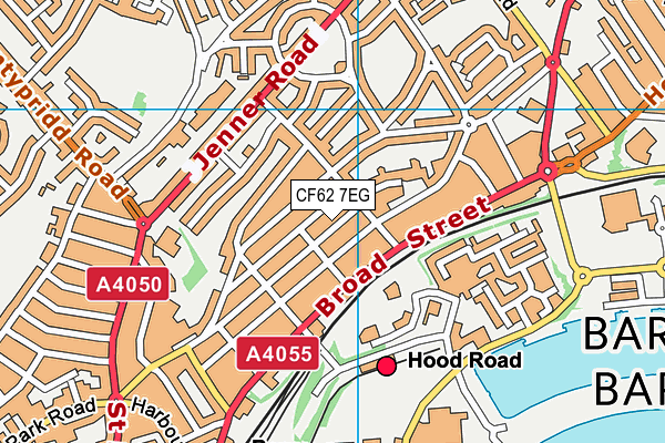 CF62 7EG map - OS VectorMap District (Ordnance Survey)