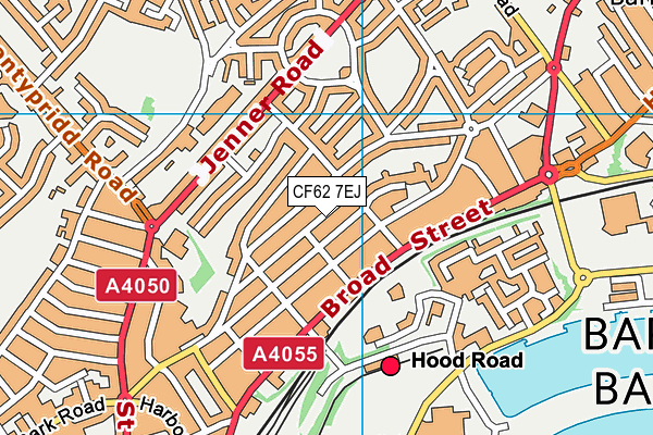 CF62 7EJ map - OS VectorMap District (Ordnance Survey)