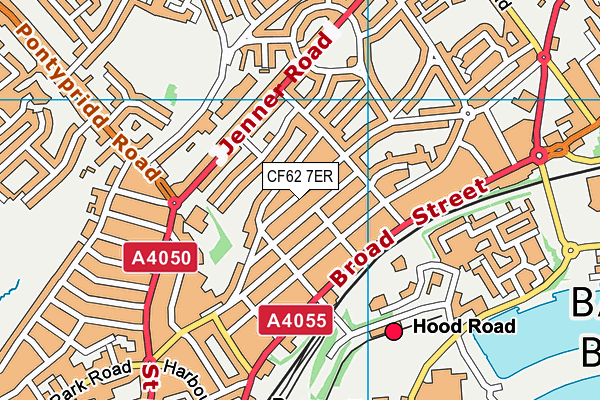 CF62 7ER map - OS VectorMap District (Ordnance Survey)