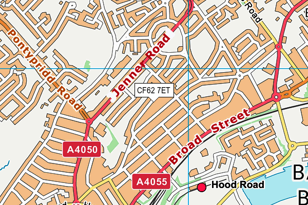 CF62 7ET map - OS VectorMap District (Ordnance Survey)