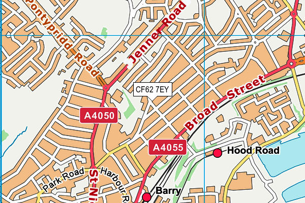 CF62 7EY map - OS VectorMap District (Ordnance Survey)