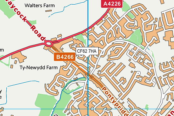 CF62 7HA map - OS VectorMap District (Ordnance Survey)