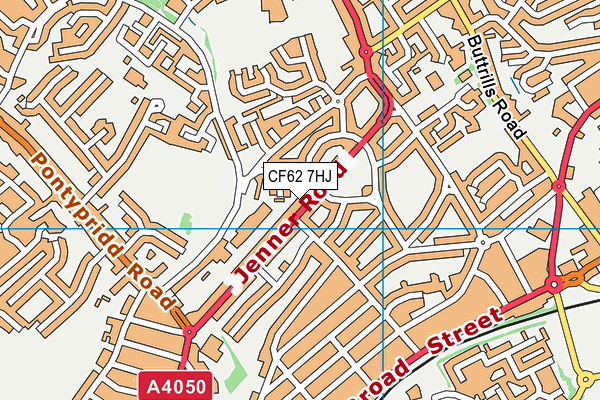 CF62 7HJ map - OS VectorMap District (Ordnance Survey)