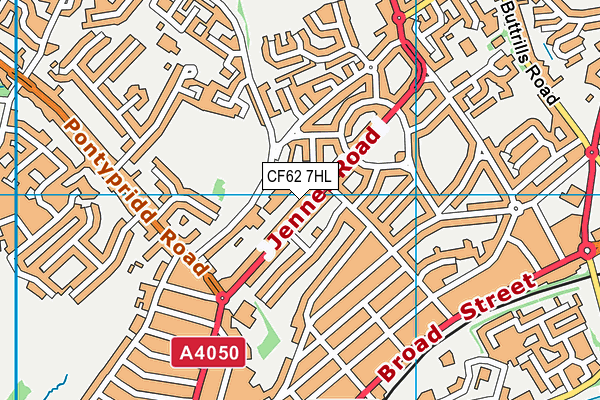 CF62 7HL map - OS VectorMap District (Ordnance Survey)