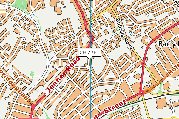 CF62 7HT map - OS VectorMap District (Ordnance Survey)