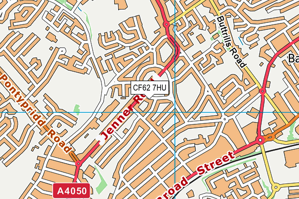 CF62 7HU map - OS VectorMap District (Ordnance Survey)