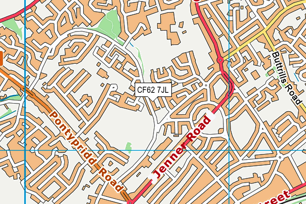 CF62 7JL map - OS VectorMap District (Ordnance Survey)