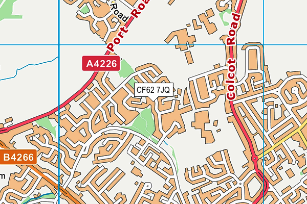 CF62 7JQ map - OS VectorMap District (Ordnance Survey)
