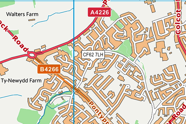 CF62 7LH map - OS VectorMap District (Ordnance Survey)