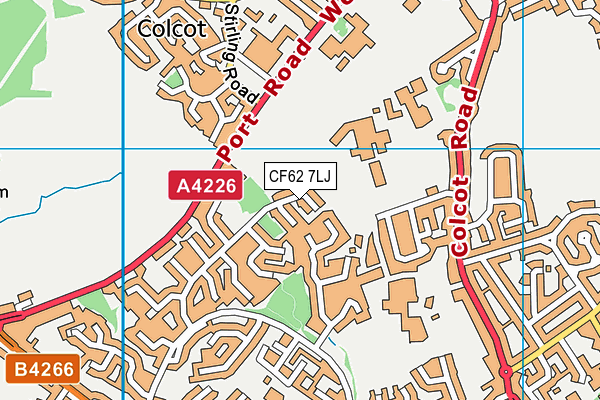 CF62 7LJ map - OS VectorMap District (Ordnance Survey)