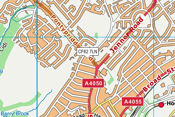 CF62 7LN map - OS VectorMap District (Ordnance Survey)