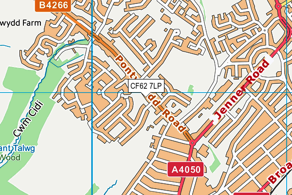 CF62 7LP map - OS VectorMap District (Ordnance Survey)