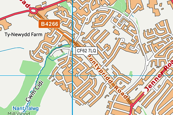 CF62 7LQ map - OS VectorMap District (Ordnance Survey)