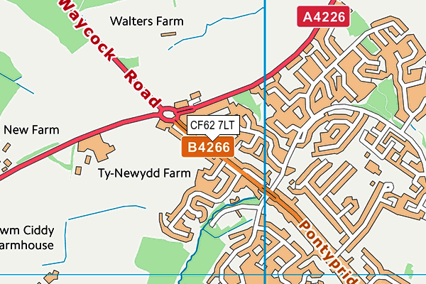 CF62 7LT map - OS VectorMap District (Ordnance Survey)