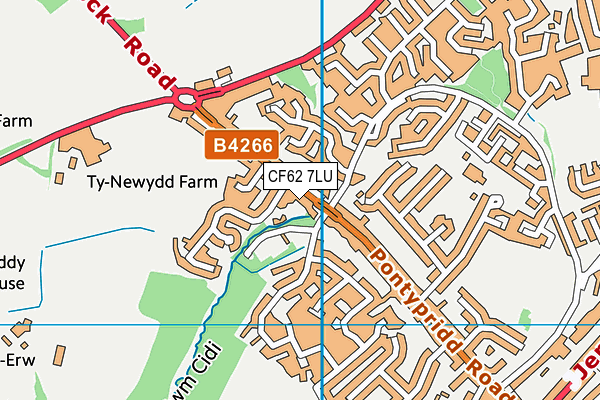 CF62 7LU map - OS VectorMap District (Ordnance Survey)