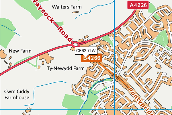 CF62 7LW map - OS VectorMap District (Ordnance Survey)