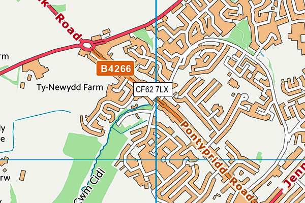 CF62 7LX map - OS VectorMap District (Ordnance Survey)