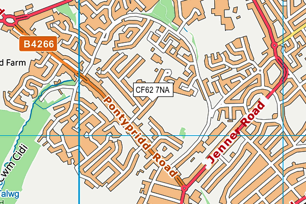 CF62 7NA map - OS VectorMap District (Ordnance Survey)