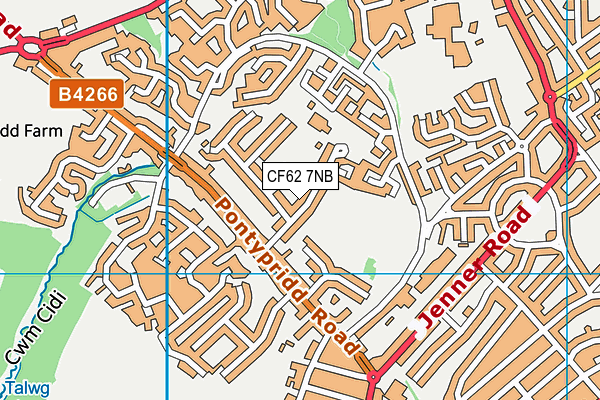 CF62 7NB map - OS VectorMap District (Ordnance Survey)