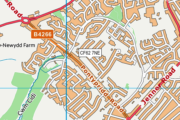 CF62 7NE map - OS VectorMap District (Ordnance Survey)