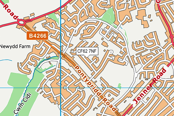 CF62 7NF map - OS VectorMap District (Ordnance Survey)