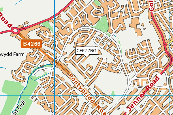 CF62 7NG map - OS VectorMap District (Ordnance Survey)