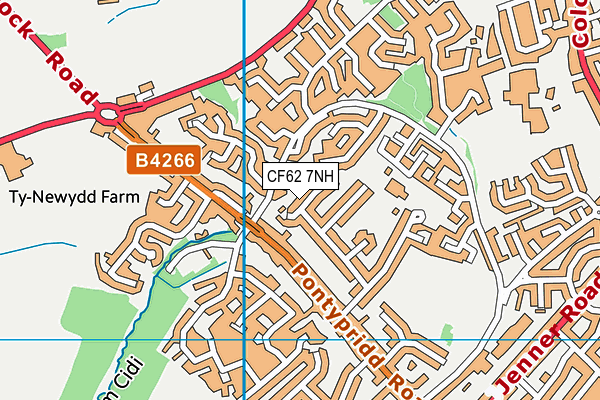 CF62 7NH map - OS VectorMap District (Ordnance Survey)