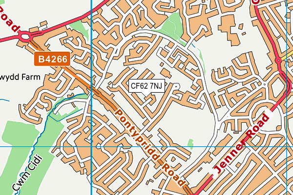 CF62 7NJ map - OS VectorMap District (Ordnance Survey)