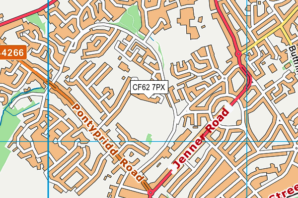 CF62 7PX map - OS VectorMap District (Ordnance Survey)