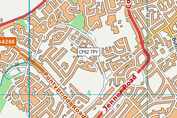 CF62 7PY map - OS VectorMap District (Ordnance Survey)