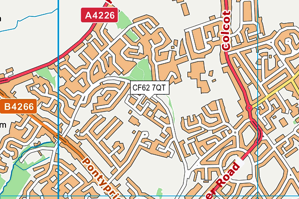 CF62 7QT map - OS VectorMap District (Ordnance Survey)