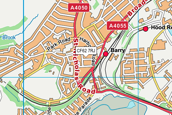 CF62 7RJ map - OS VectorMap District (Ordnance Survey)