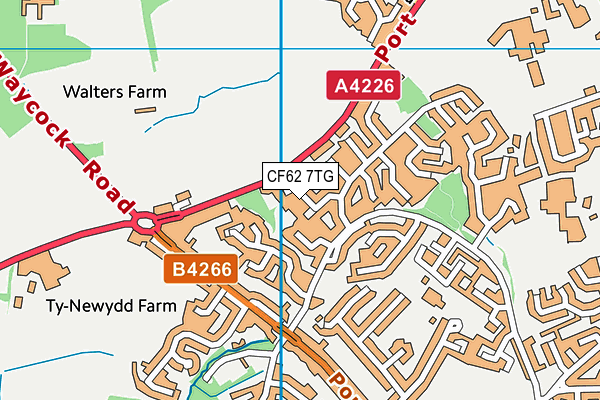 CF62 7TG map - OS VectorMap District (Ordnance Survey)