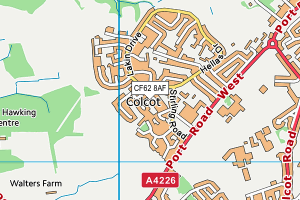 CF62 8AF map - OS VectorMap District (Ordnance Survey)