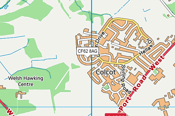 CF62 8AG map - OS VectorMap District (Ordnance Survey)