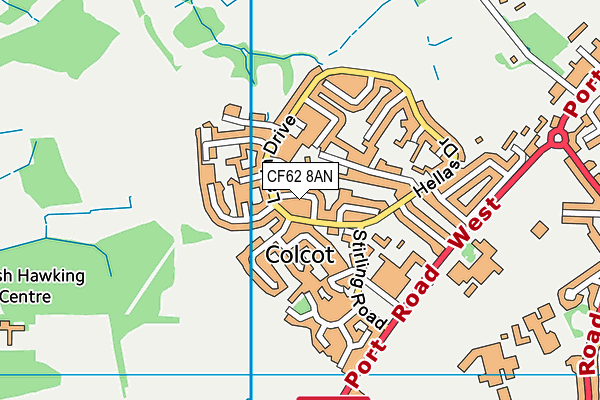 CF62 8AN map - OS VectorMap District (Ordnance Survey)