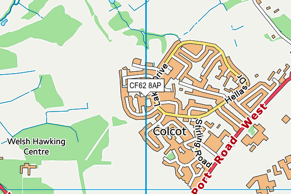 CF62 8AP map - OS VectorMap District (Ordnance Survey)