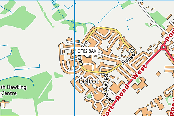 CF62 8AX map - OS VectorMap District (Ordnance Survey)