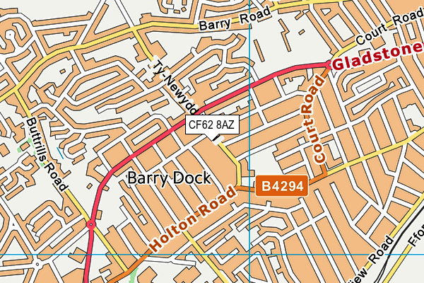 CF62 8AZ map - OS VectorMap District (Ordnance Survey)