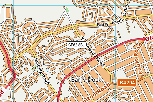 CF62 8BL map - OS VectorMap District (Ordnance Survey)